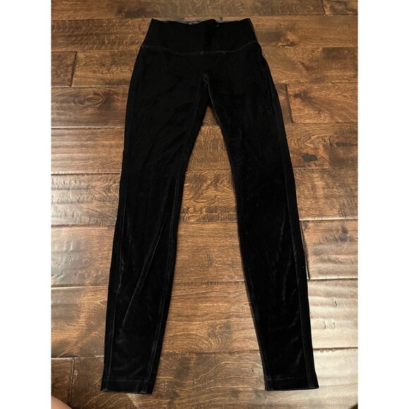 lululemon athletica Pants - Lululemon Velvet Leggings size 6 Black Dark Blue
